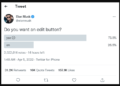 Elon Musk Set ‘Tweet Edit’ Poll After Becoming Twitter’s Biggest Shareholder