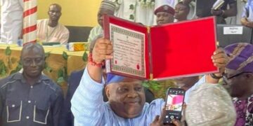 INEC Presents Certificate of Return to Ademola Adeleke